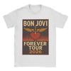 Bon Jovi "Forever Tour 2026" Винтажная футболка с графическим принтом Сердце и Кинжал с Крыльями | Классический Рок-музыкальный Концертный Мерч