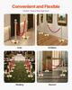 4 Pcs Gold Stanchion Post 2 Red Velvet Ropes Sand Injection Hollow Base