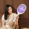 Raqueta eléctrica mata mosquitos recargable 2 en 1 lámpara antimosquitos para el hogar