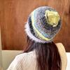 Autumn Winter Y2k Striped Hat Korean Women Beanie Hat Vintage Slouchy Woolen Hat  Outdoor