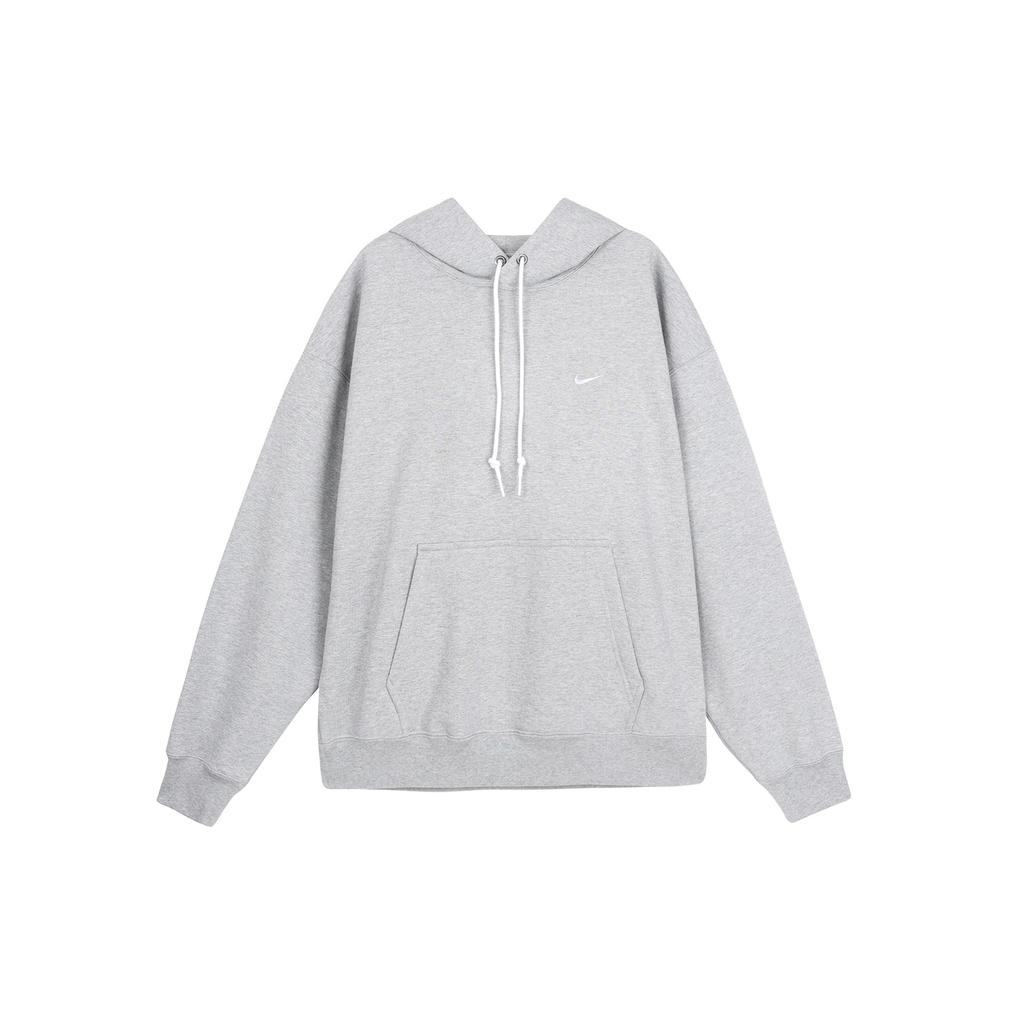 Nike Solo Swoosh Solid Color Logo Удобная свободная толстовка с капюшоном для мужчин Темно-серый DX0814-063