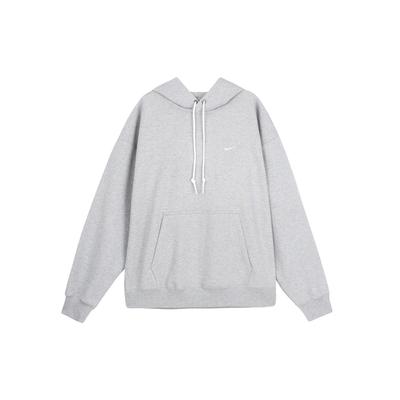 Nike Solo Swoosh Solid Color Logo Удобная свободная толстовка с капюшоном для мужчин Темно-серый DX0814-063