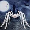 150cm White Simulation Giant Spider Haunted House Yard Bar Decoration Plush Large Spiders Scary Halloween Props Indoor Outdoor