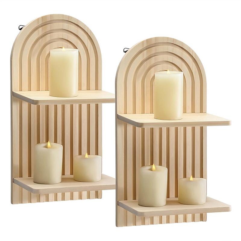 For Living Room Double Shelf Arched Wall Hanging Arched Wall Hanging Wall Decoration Wooden