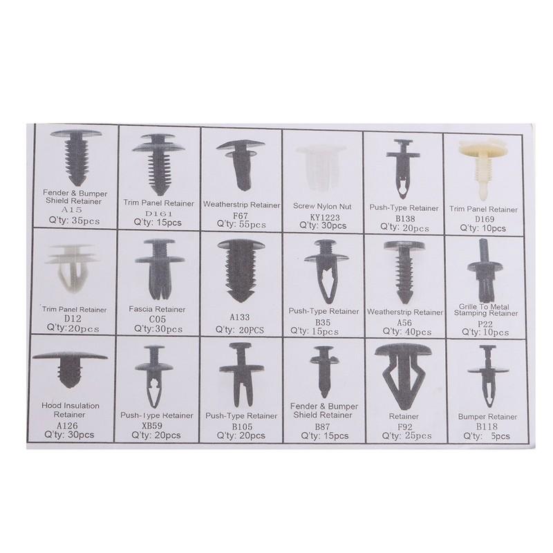 415 Pcs 18 Sizes Interior Door Trim Panel Retainers Clips Fastener Kit for Ford