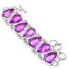 Pink Amethyst Gemstone Handmade 925 Sterling Silver Bracelet 7-8" Y1n08