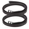 A Pair of Britain Saddle Horse Stirrup Belt Soft Leather Microfiber Stainless Steel BuckleDark