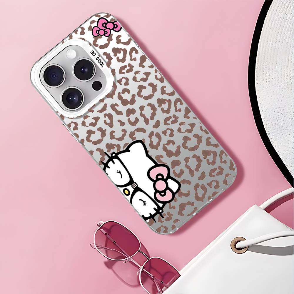 Чехол для телефона Hello Kitty с леопардовым принтом для iPhone 17 16 15 11 12 13 14 Pro Max 16 Plus 12 Mini 7 8 XR XS 15Pro MAX