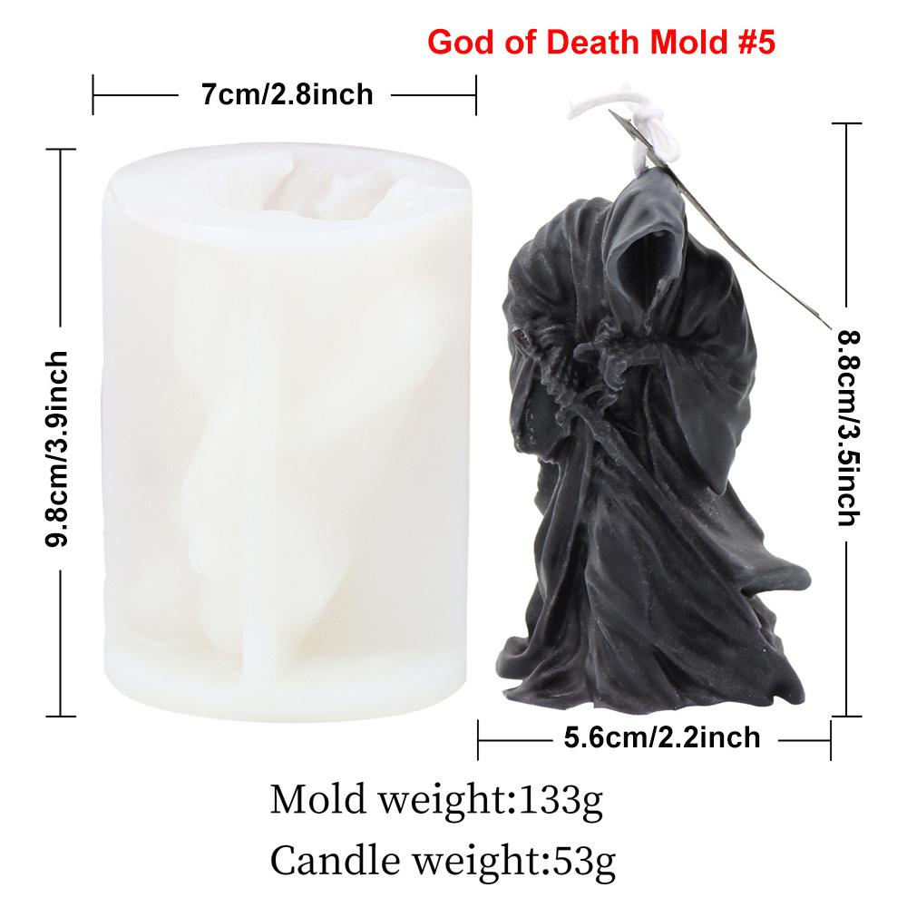3D Форма для свечей из силикона 'Дьявольская летучая мышь Жнец' DIY Форма для изготовления из гипса 'Человек в черном Смерть' Жуткий Декор для дома Инструмент для литья из смолы