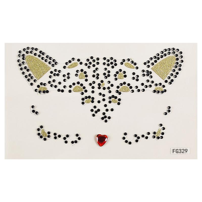 1 шт. 3D акриловая наклейка для дрели, милые наклейки для лица кошки, шар, вечерние украшения для лица, алмазный маскарад, временные татуировки, наклейки