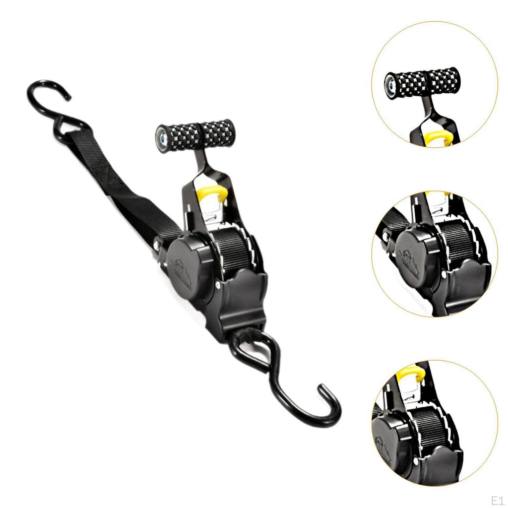 130 Inch Auto Retractable Ratchet Strap Polyester Webbing Accessories Multipurpose for Truck Trailer