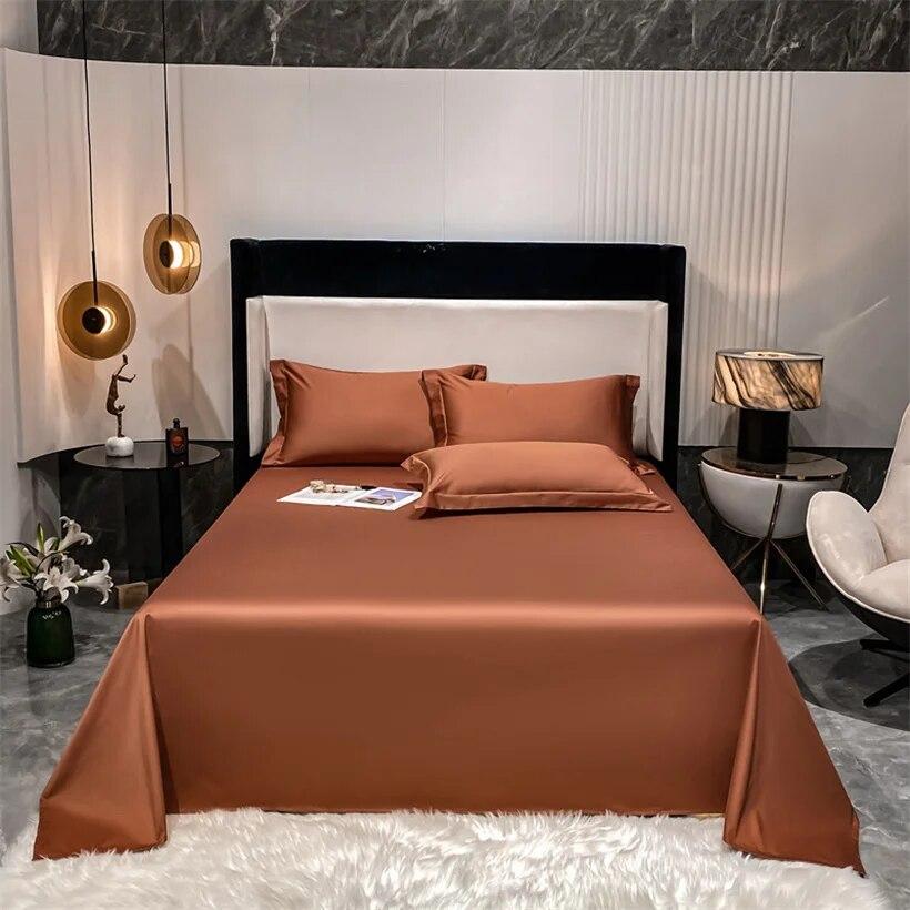 1 шт. простыни из египетского хлопка, плоские простыни, плотность нити 1000, шелковистое постельное белье, однотонное, 160/200/245/265 см, двойная королева, королевский размер