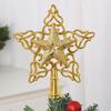 1Pcs Gold Star Christmas Tree Topper Decoration Xmas Tree Ornaments for Home Room Decor 2025 Xmas New Year Gift Accessories