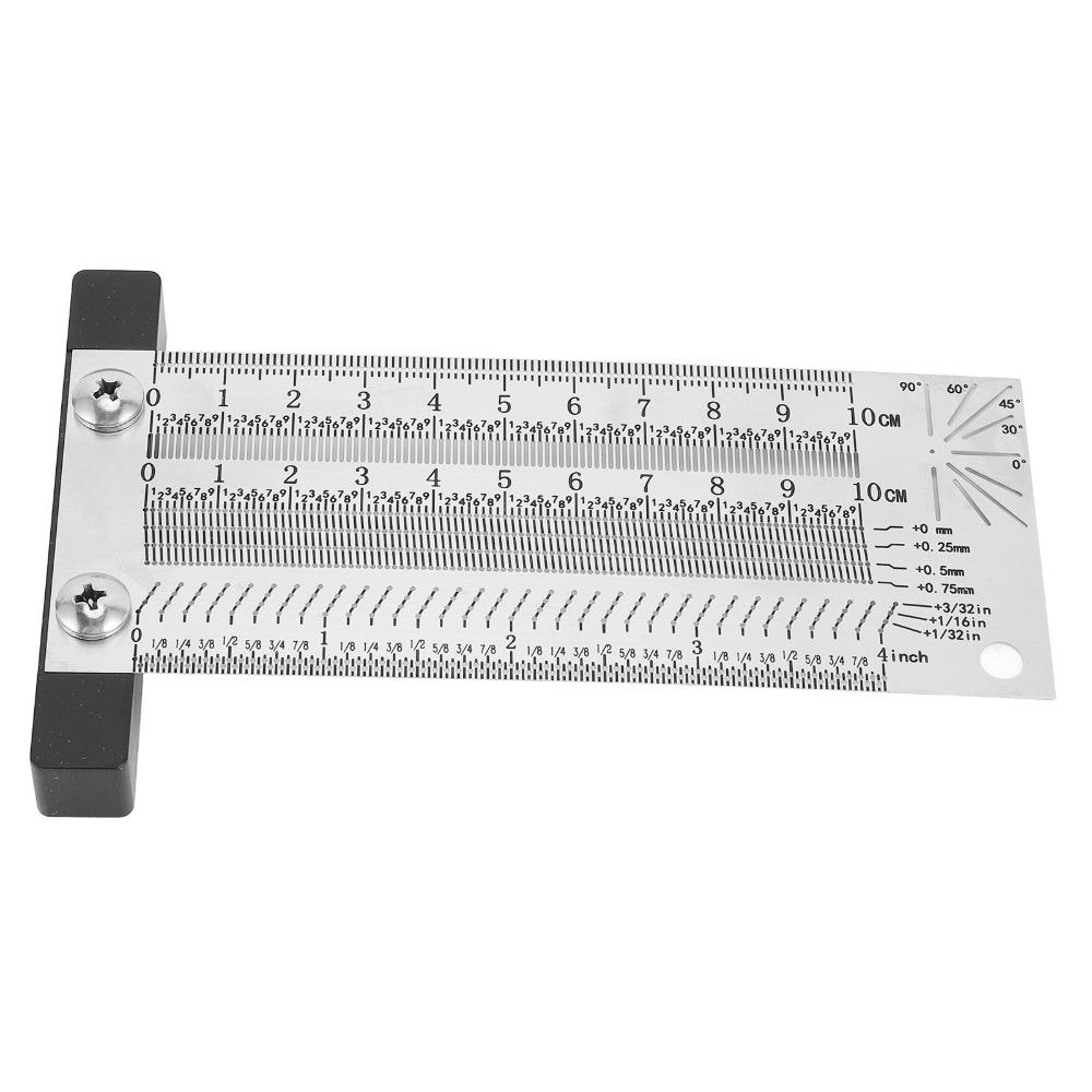 4 Inch T Square Measuring Ruler Stainless Steel Woodworking Scribing Tool Woodworking