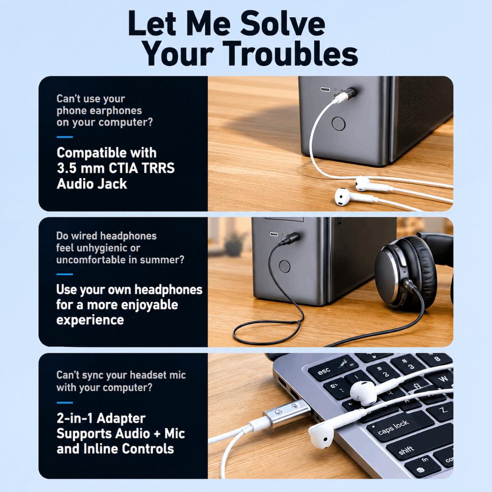 Driver Free USB to 3.5mm Headphone Converter HiFi USB Headphone Connector Online Classes