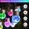 Solar Lanterns Outdoor Colored Hanging Solar Lights Waterproof Globes Garden Lights Decorative Light Up Ornaments for Fence Hook Tree Ornaments