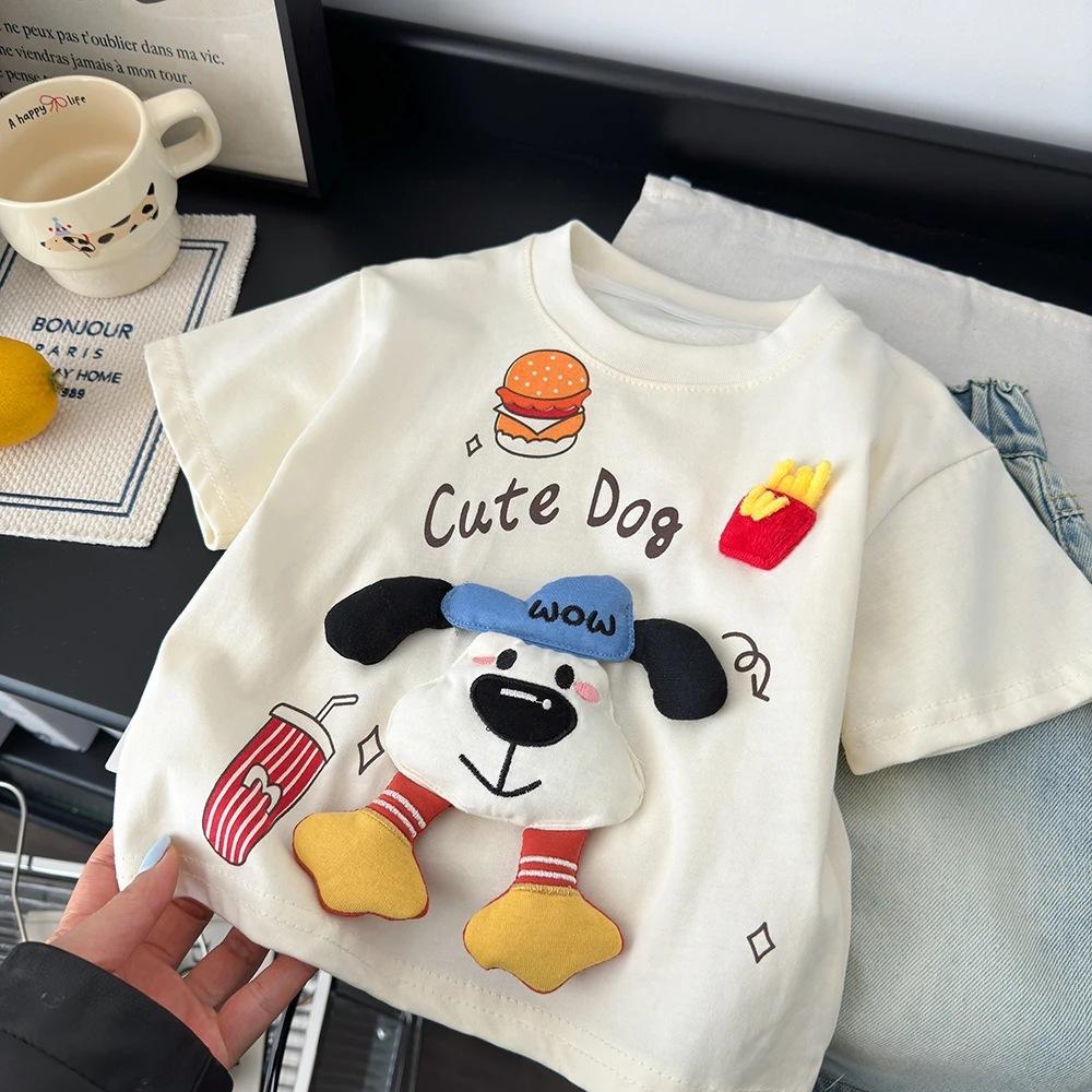 Kids Loose Fit Cartoon Short Sleeve T Shirt Summer Top