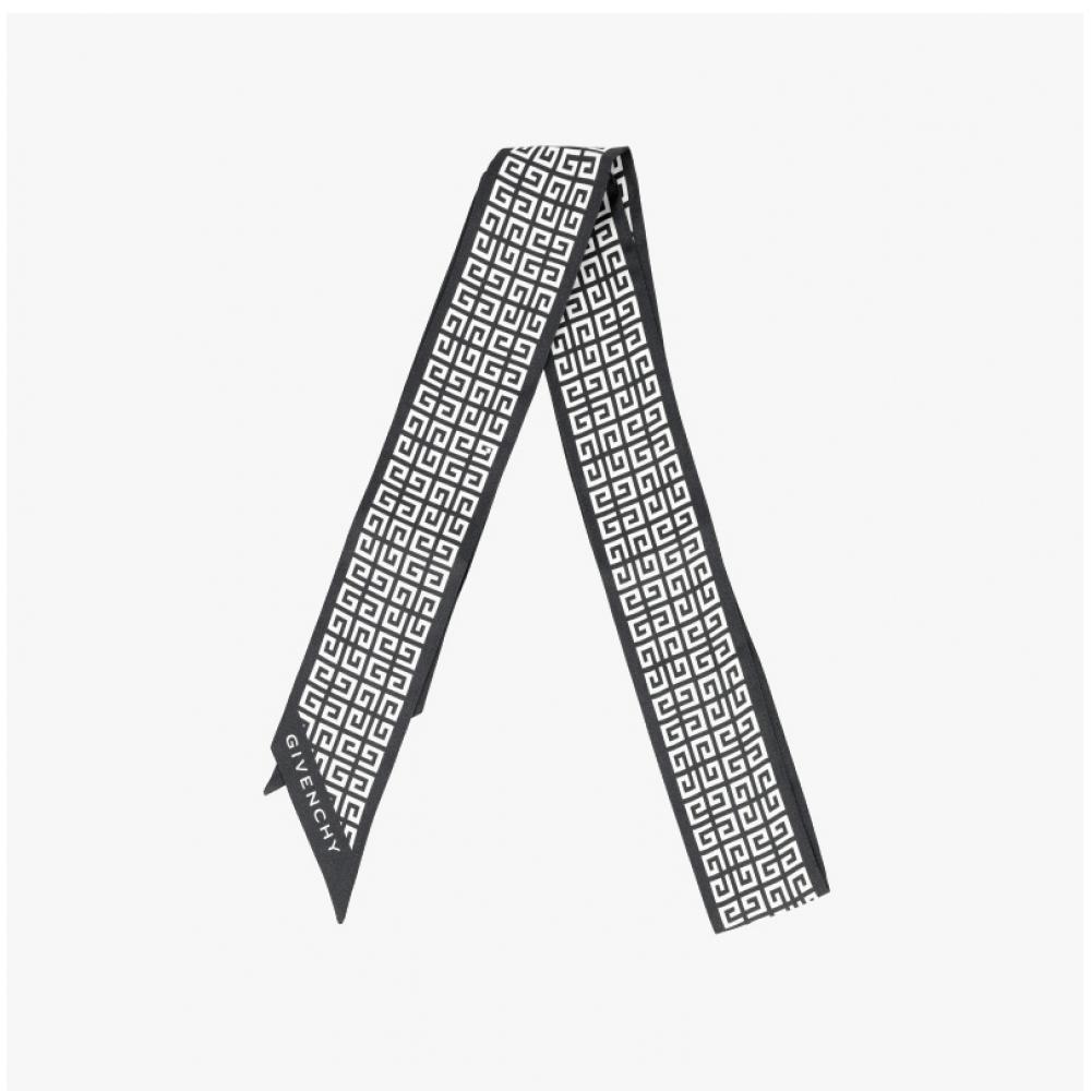 Givenchy 4g Monogram Print Skinny Twill Silk Scarf Bg00axg002 026