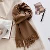 Luxury Wool Scarf For Women Fashion Warm Cashmere Scarves Korean Style Solid Knitted Shawl Wrap Pashmina Bandana Christmas Gift