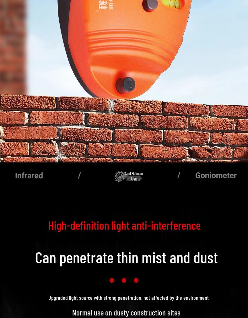 High-Precision 90° Infrared Laser Spirit Level with Fine Line Marker