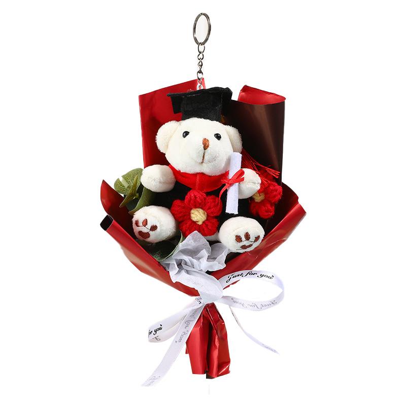 1 шт. Выпускной букет мини-цветок DIY брелок для ключей маленький медведь плюшевая игрушка домашний декор