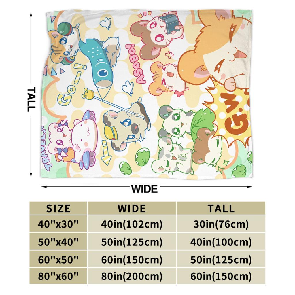 Adventure Story Hamtaro Blanket Super Warm Novelty Plush Bedding Throws For Bedroom Airplane Travel Flannel Bedspread Bed Cover