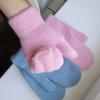 1 пара Женские Зимние Теплые Плюшевые Перчатки Эластичные Мягкие Варежки с Полными Пальцами Имитация Кроличьего Меха Вязаные Модные Перчатки для Девочек
