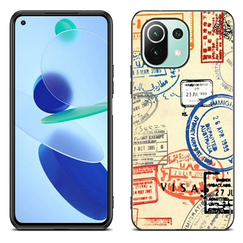 Забавный чехол для телефона с картой путешествий для Xiaomi Mi 11 Lite NE 11i 10T 11T Pro A2 A3 Lite POCO F3 M3 M4 C31 X3 Pro NFC GT черный мягкий чехол