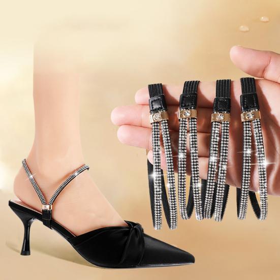 2 шт. стразы эластичные ремешки для обуви высокие каблуки ремни для обуви съемные нерасстегивающиеся ремешки для сандалий тапочки надежная фиксация