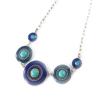 Les Trésors De Lily [K2510] — Серебристо-синее дизайнерское колье «Акапулько»