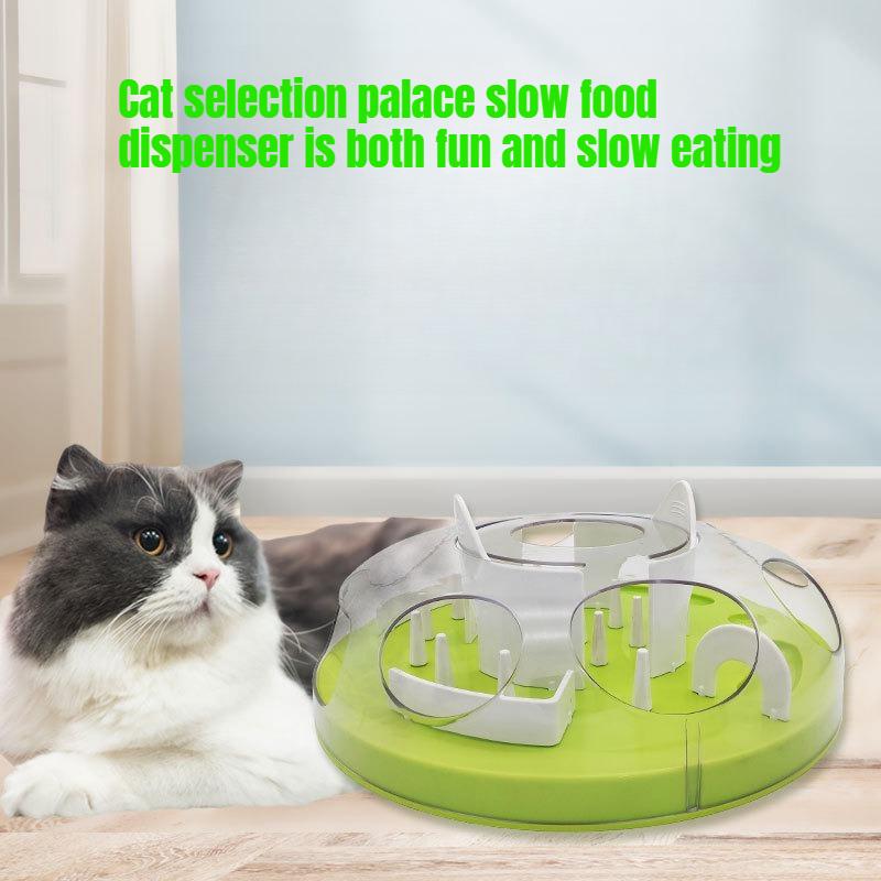 Cat Slow Feeder Puzzle Bowl Toy, Interactive Training Food Game For Boredom Relief, Combination Pet Supply For Indoor Cats