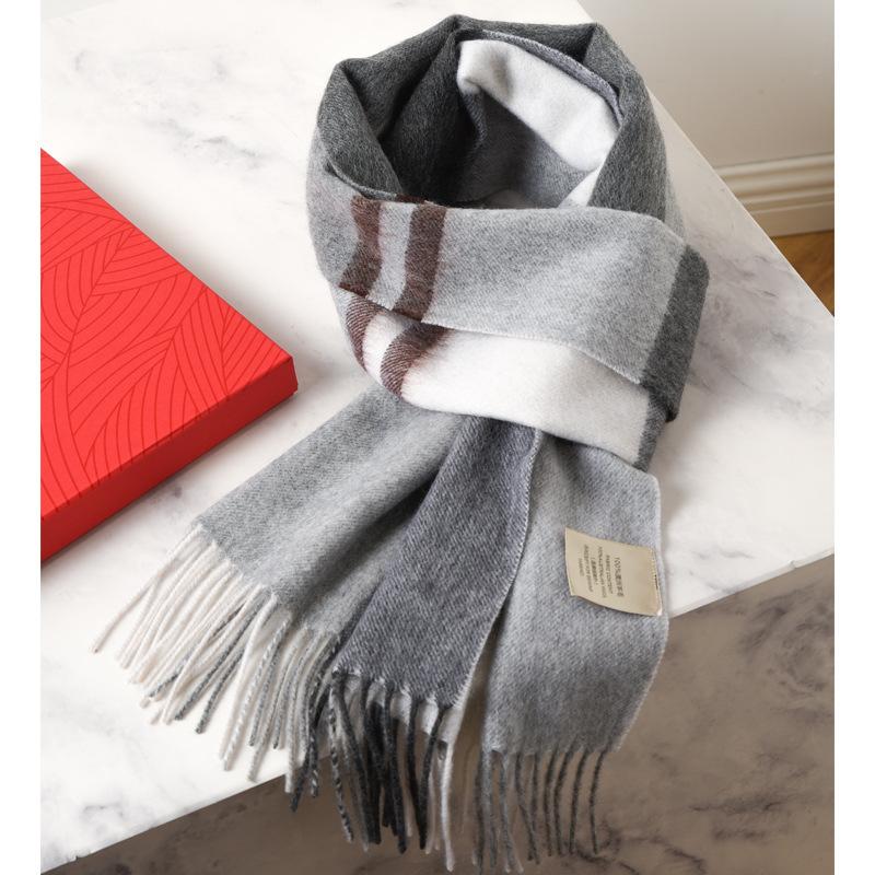 High-end 100 Pure Wool Scarf for Men and Women, Winter Thickened High-end New Camel Shawl Birthday Gift