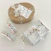 Beautiful Colorful Dot Ribbons 2.5cm Width White Chiffon Ribbons Birthday Gift Box Packaging Material