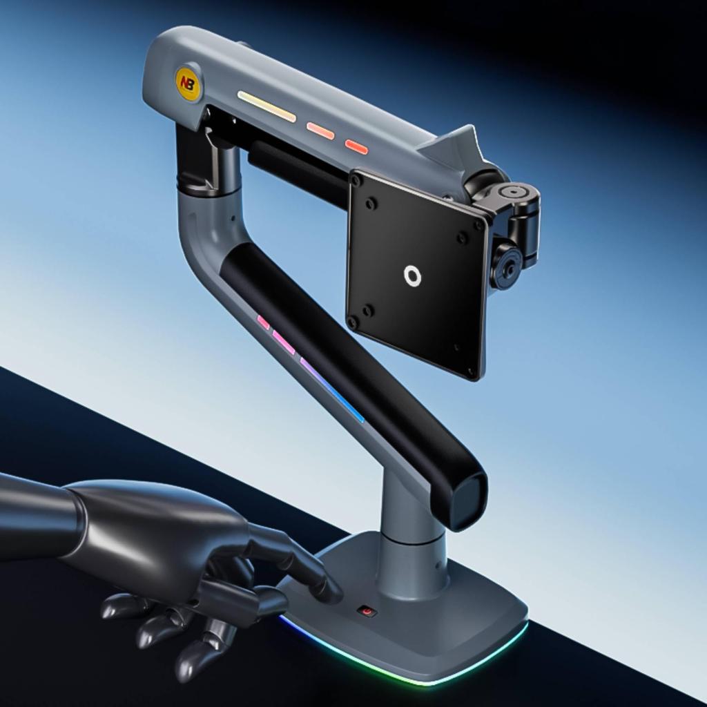 NB ERGONOMIC Large Monitor Large Heavy Duty Capacity Supports Up To Curved Gaming Monitor Curved Monitor Mechanical VESA Lake Blue Arm, Screen,