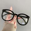 Blue Light Blocking Eye Protection Presbyopia Glasses Vintage Round Frame Eyewear Trendy Oversized Frame Black Reading Glasses