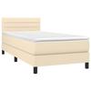 3140102 vidaXL Divan Bed and Mattress Cream 90x190 Cm Fabric