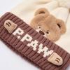 Детская вязаная шапка с мультяшным мишкой PawinPaw