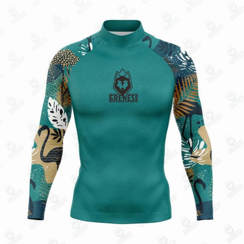 Mens UPF 50 Long Sleeve Rash Guard Surfing Snorkeling Beach Sun Protection