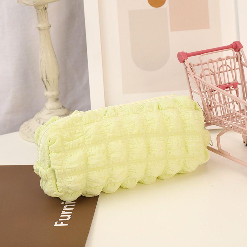 Пенал Cream Puff Niche Высокая эстетическая ценность Однотонный цвет Большая вместительная сумка для хранения Трехмерная сетчатая сумка для канцелярских принадлежностей