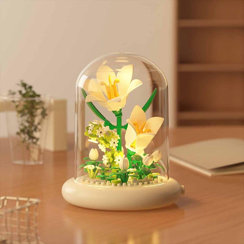 Flower Bouquet Building Blocks Plastic Plant Bonsai Desktop Ornaments Home Decoration