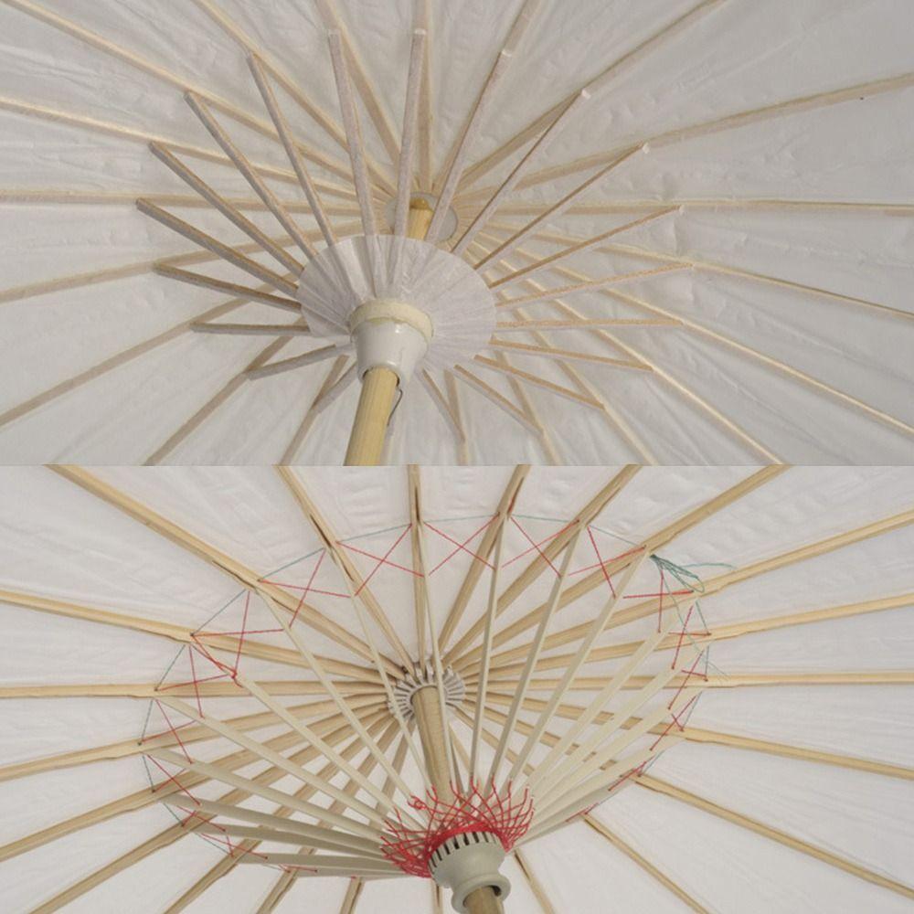 White Color Oil Paper Umbrella Vintage Style Decorative Umbrella  Festive Atmosphere