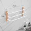 40cm-60cm Wood Bathroom Towel Rack Black/White Aluminum Towel Holder Wall Hanging Multi Pole Triple Towel Bar With Hook