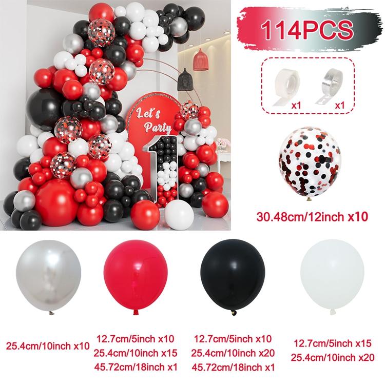 Красные и черные шары гирлянда арка комплект черный красный конфетти шар свадьба день рождения вечеринка выпускной детский душ декор шары