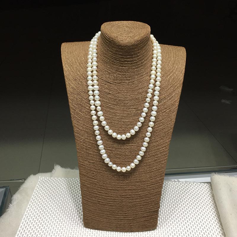 Origin: Zhuji Pearl8Threaded freshwater pearl necklace, a popular autumn/winter sweater chain, long necklace, and waist chain