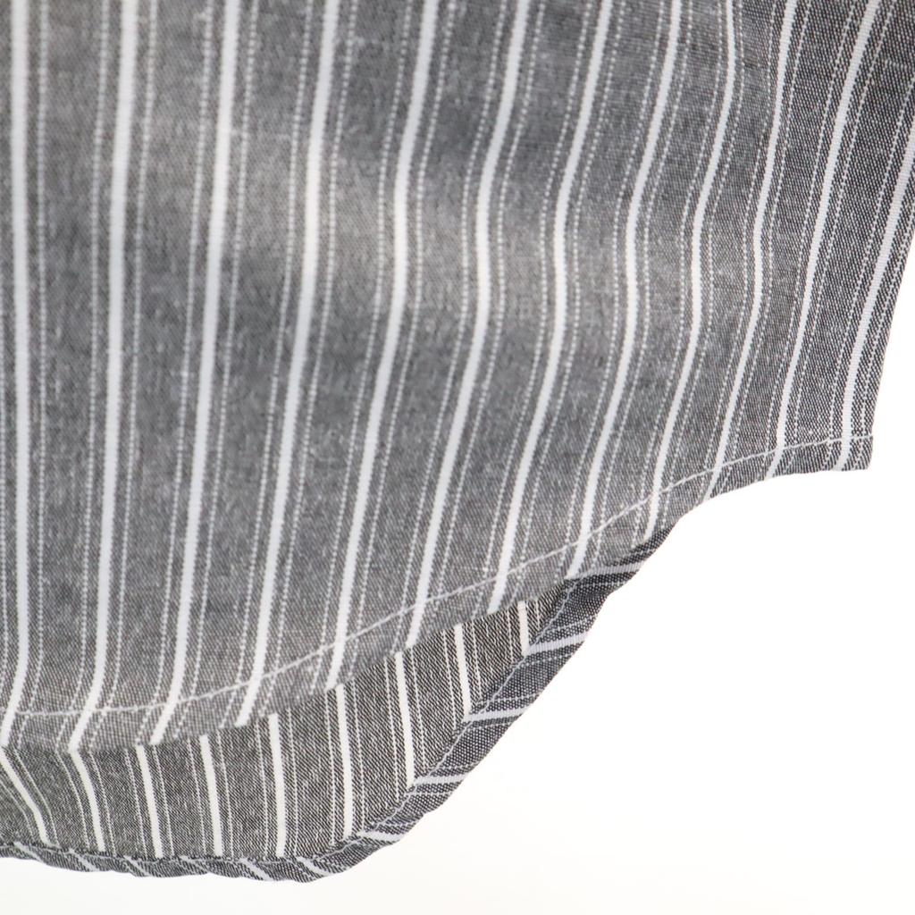 n'Or LABEL Striped Pattern Long Sleeve Shirt Switching Parker F Gray Women Used