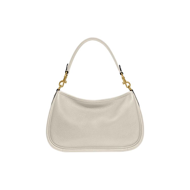 Coach Кэри 28 Однотонная Сумка на Плечо Crossbody с Молнией и Металлической Пряжкой Классический Логотип C Кожаная с Текстурой Гальки Большая Женская сумка Белая CC437-B4HA
