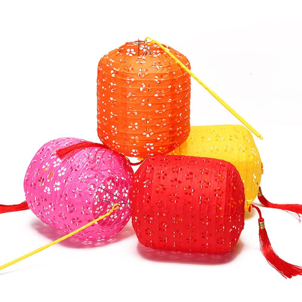 Cylindrical Hanging Lampion Colored Hollow Lantern Festival Lantern Paper Lantern Mid-autumn