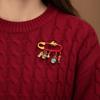 Horse Year Lucky Pins Gold Color Sand-plated Ornaments Fashion Guardian Brooch  Pregnant Women