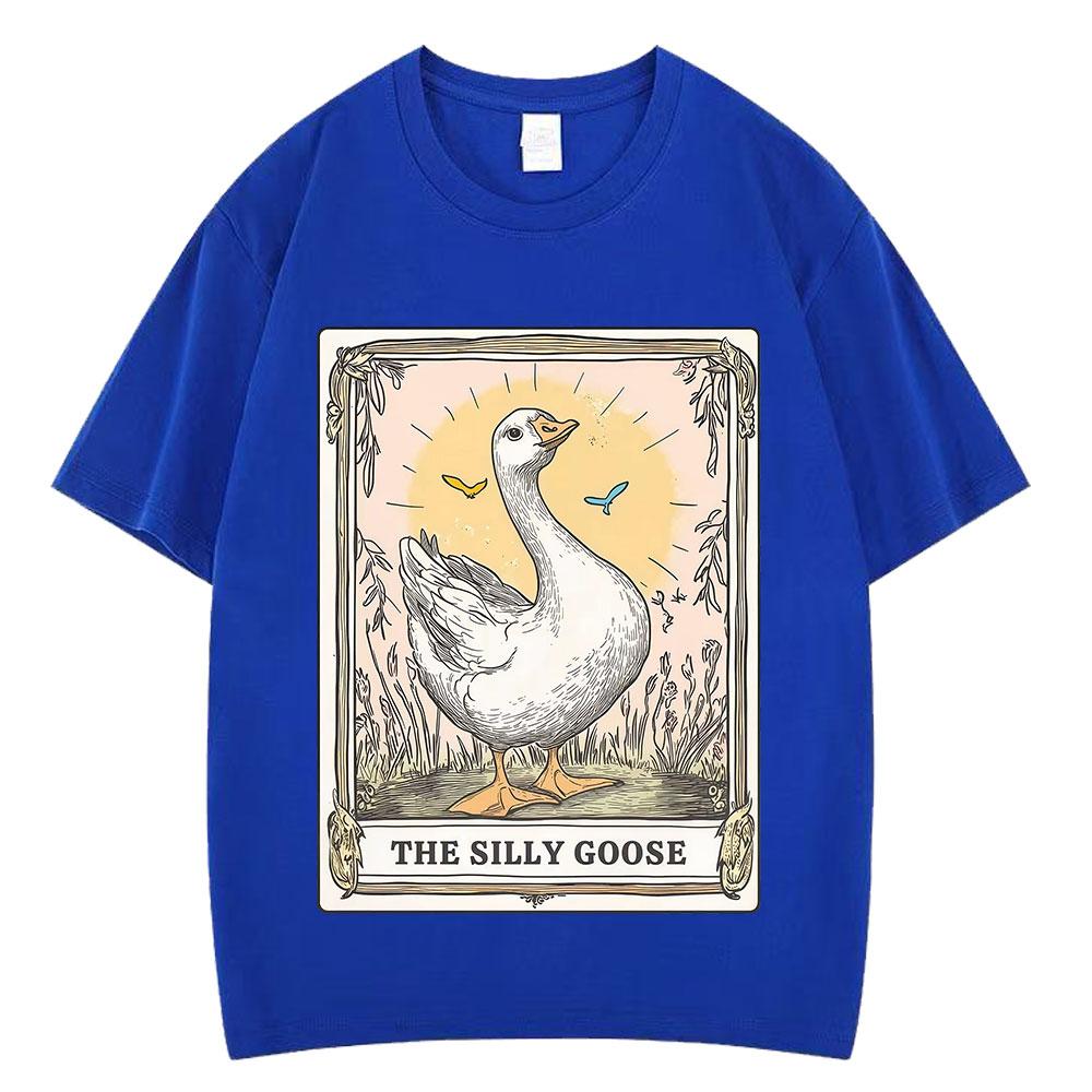 Silly Goose Tarot Card Funny Meme Graphic Tees Unisex Unisex Fashion Tshirts Summer Cotton Loose Harajuku Aesthetic Trendy Tshirts