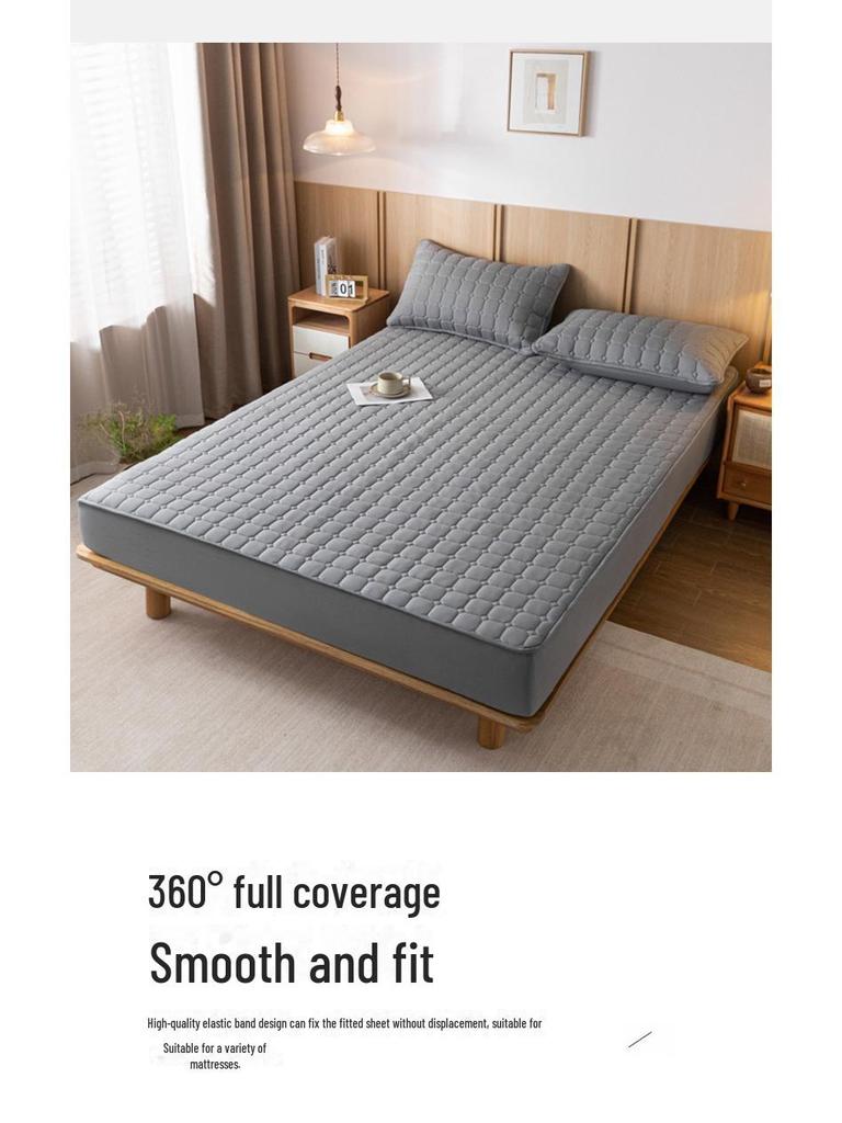 Утолщенное хлопковое стеганое покрывало и защитный чехол для матраса